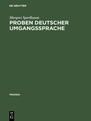 cover image of Proben deutscher Umgangssprache